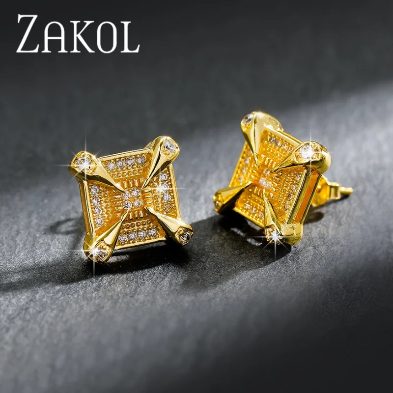 ZAKOL Anting Kancing Zirkon Ku - Streetwear Brand Accessories ulasan dan harga